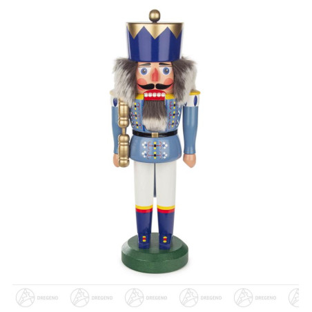 Nussknacker König hellblau-weiß, 34cm