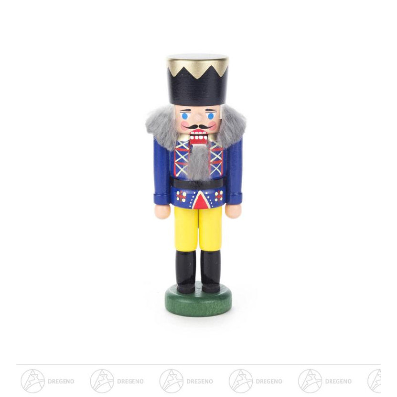 Nussknacker König blau-gelb, 14cm