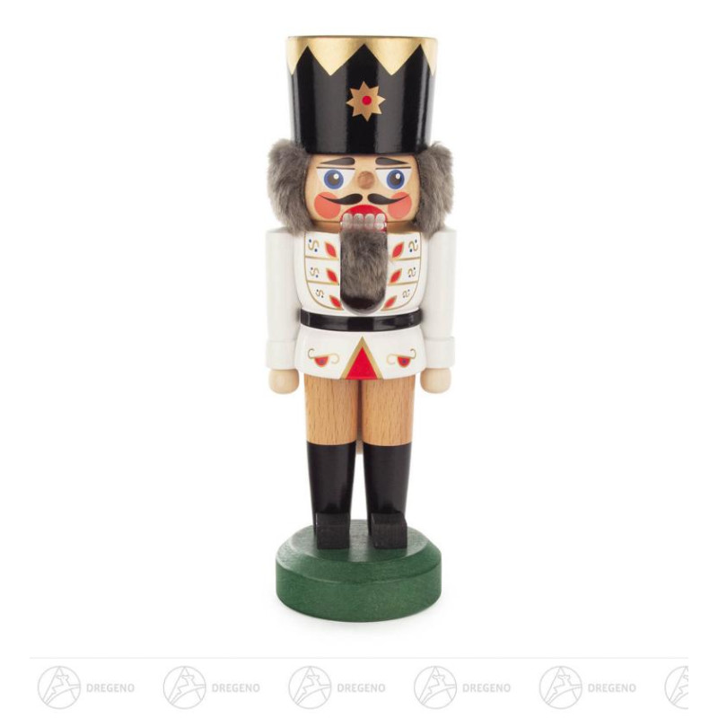 Nussknacker König weiß-natur, 22cm