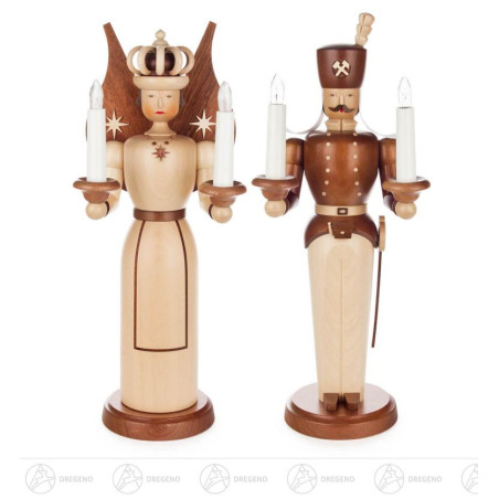 Engel und Bergmann natur 40cm elektrisch beleuchtet inkl. Trafo