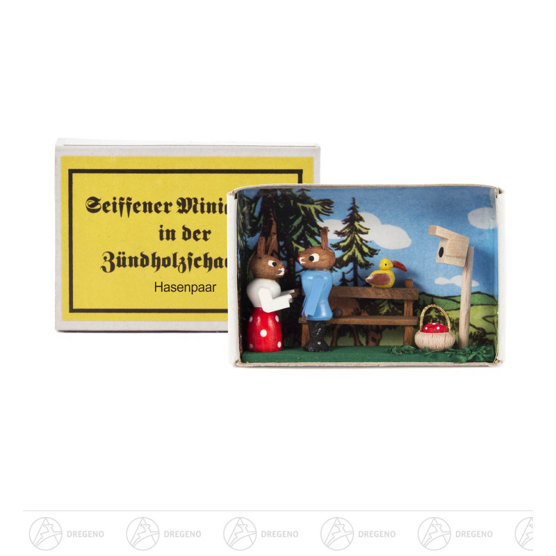 Zündholzschachtel Hasenpaar