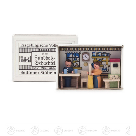 Zündholzschachtel Bauernstube