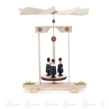 Mini-Pyramide mit Kurrende, für Kerzen d10mm