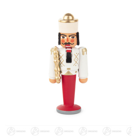 Mini-Nussknacker König weiß, Hose rot