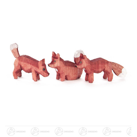 Fuchsgruppe farbig (3) Rückenhöhe 1,5cm Fuchs stehend, sitzend, fauchend