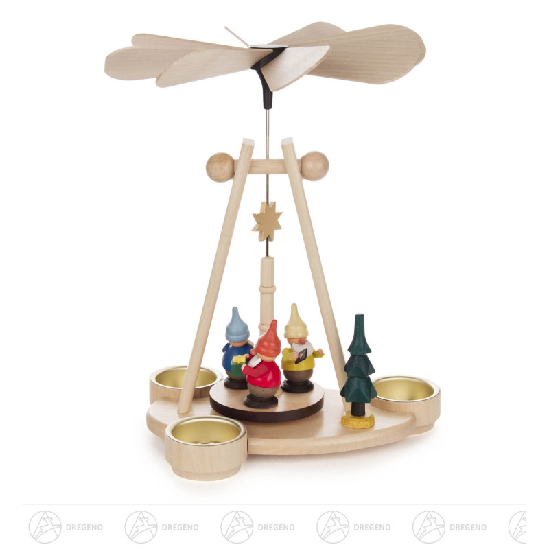 Pyramide mit Zwergen für Teelichte