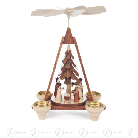 Pyramide mit Christi Geburt, für Kerzen d14mm und Teelichte