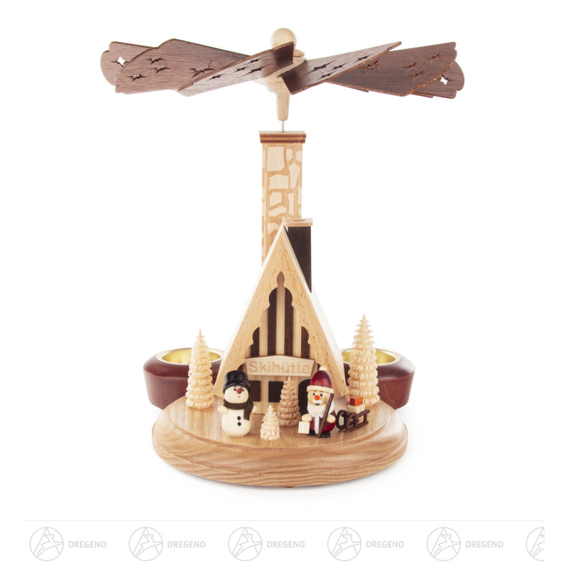 Räucherpyramide Skihütte für Teelichte