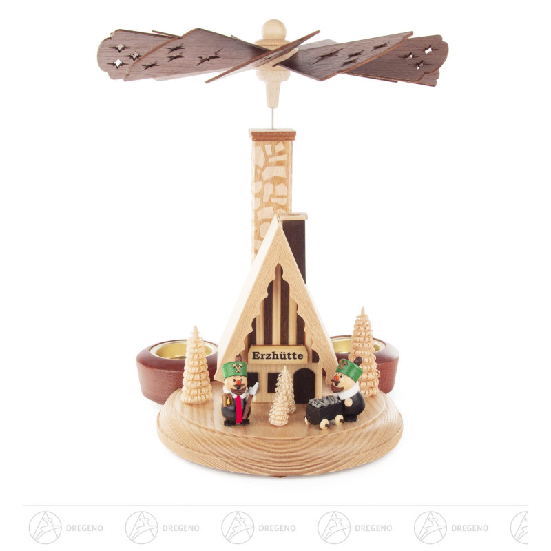 Räucherpyramide für Teelicht mit Bergmann