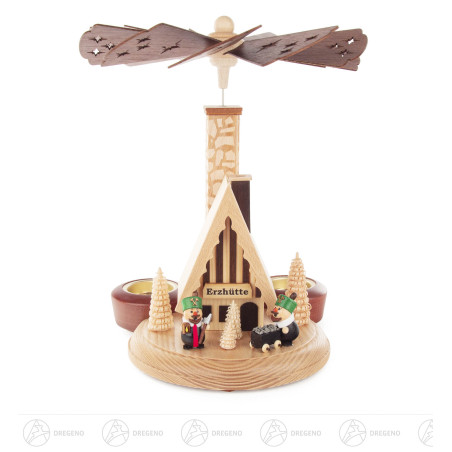 Räucherpyramide für Teelicht mit Bergmann