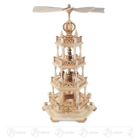 Pyramide mit Waldfiguren, 3-stöckig, für Kerzen d14mm