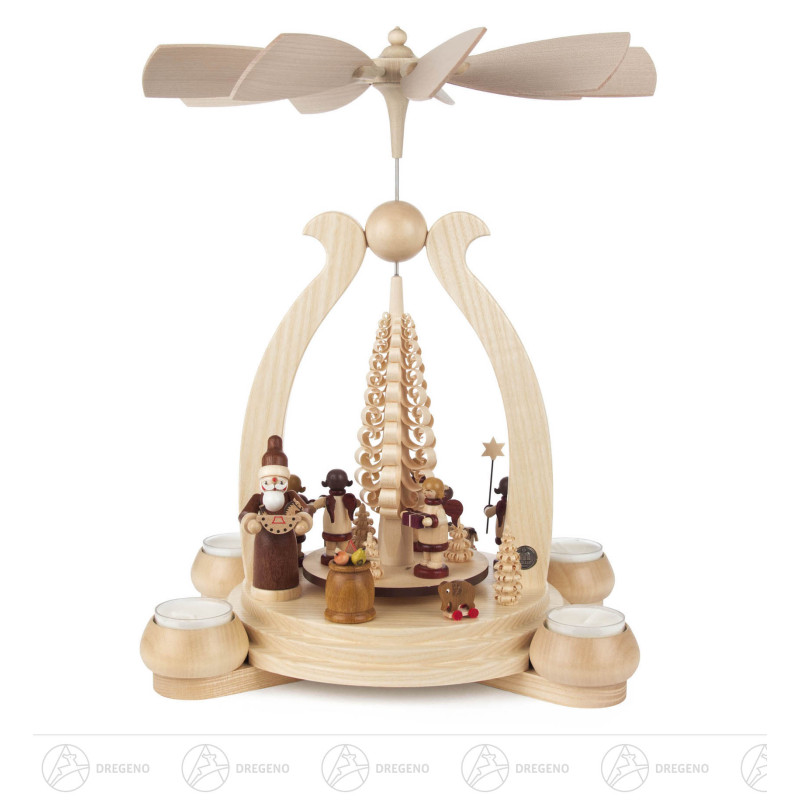 Pyramide mit Bescherung, für Teelichte