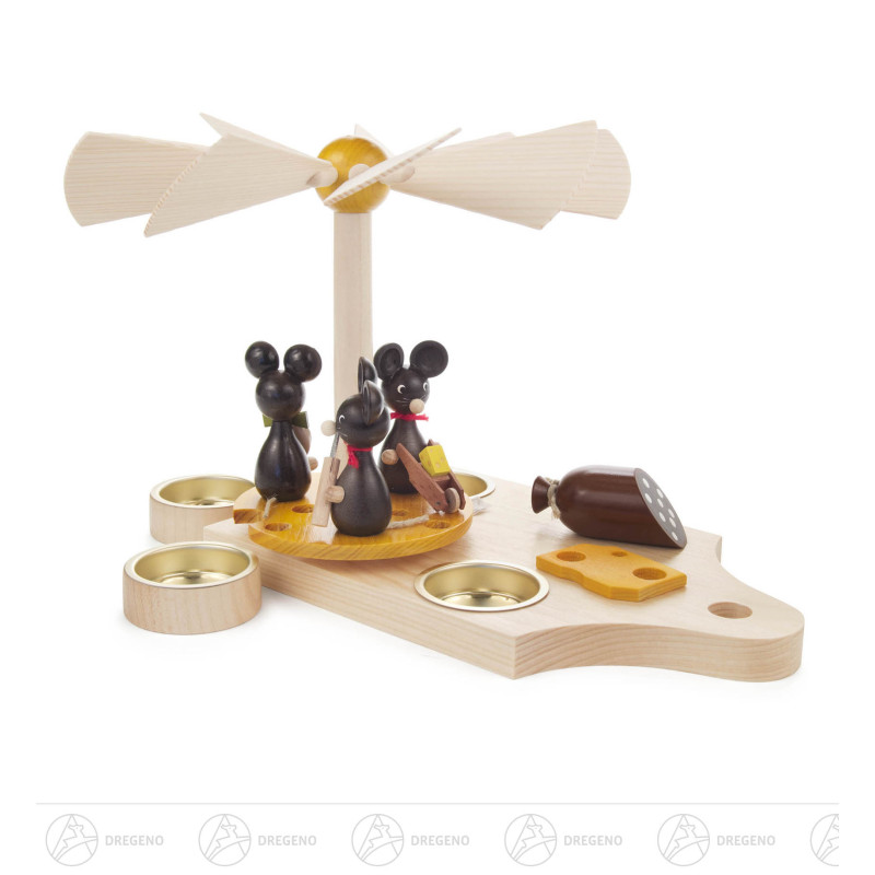Pyramide Frühstücksbrett mit Mäusen, für Teelichte