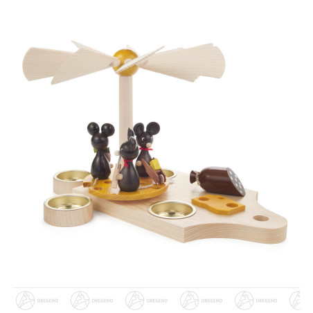 Pyramide Frühstücksbrett mit Mäusen, für Teelichte