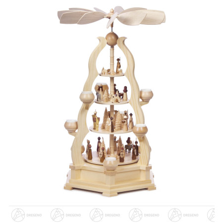 Pyramide mit Christi Geburt, 4-stöckig, für Teelichte