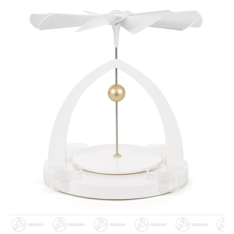 Pyramide unbestückt weiß, für Teelichte