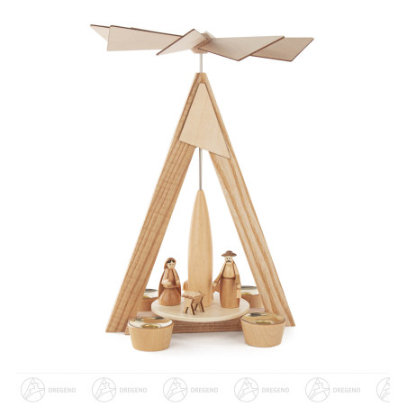 Pyramide Christi Geburt natur für Kerzen 14mm