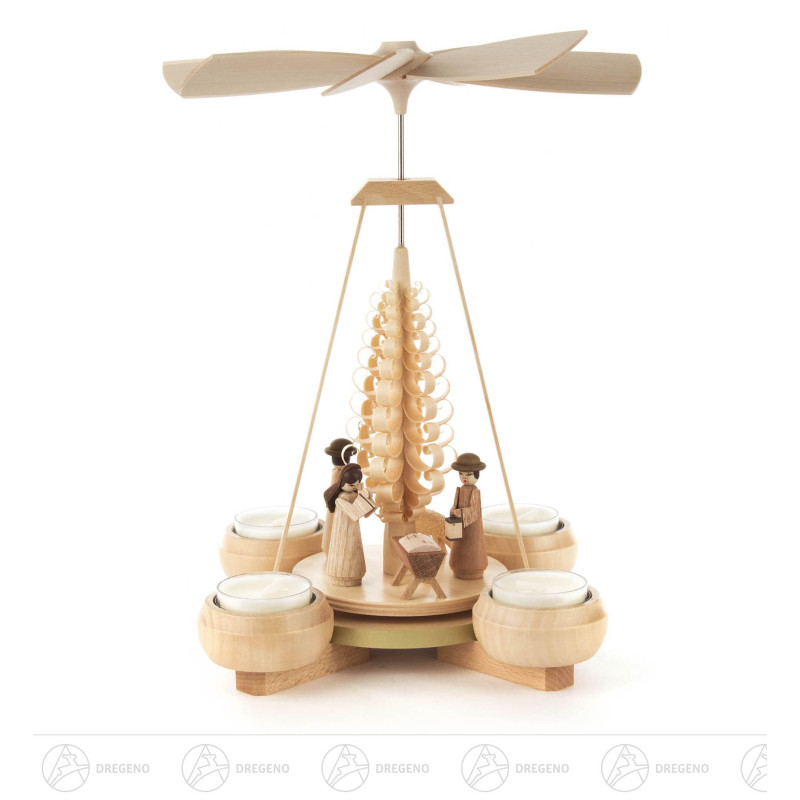 Pyramide mit Christi Geburt, für Teelichte