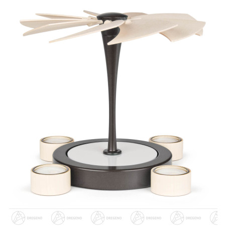 Pyramide NOBILIS ohne Bestückung anthrazit-natur für Teelichte