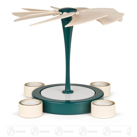 Pyramide NOBILIS ohne Bestückung grün-natur für Teelichte