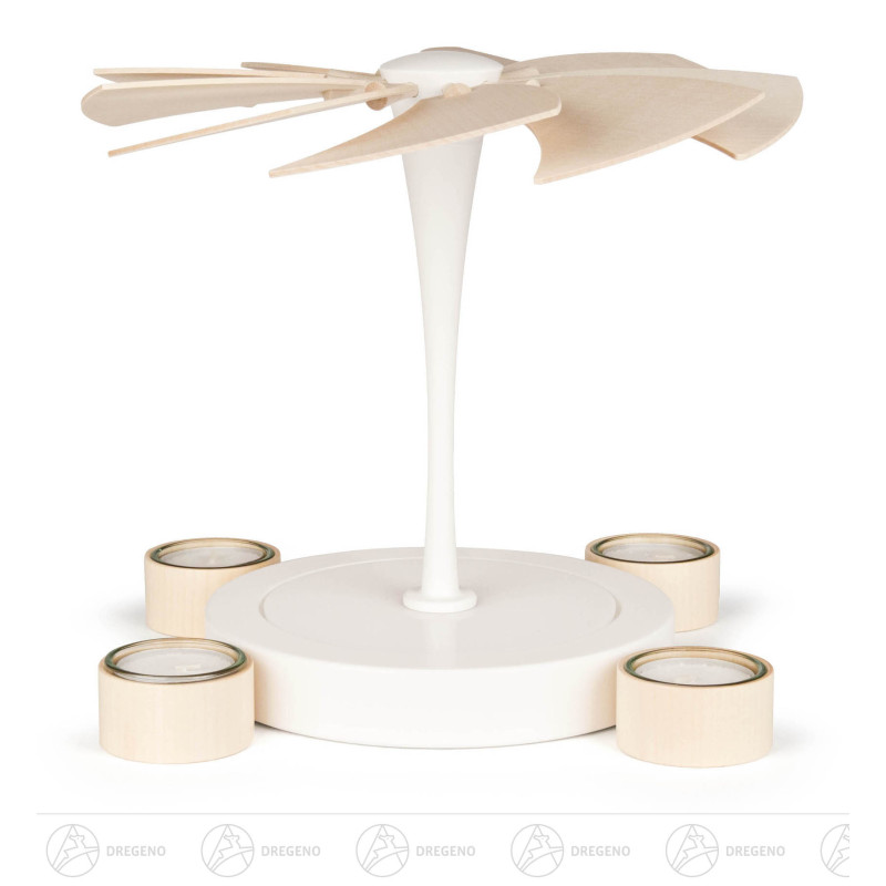 Pyramide NOBILIS ohne Bestückung weiß-natur für Teelichte