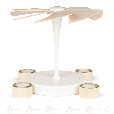 Pyramide NOBILIS ohne Bestückung weiß-natur für Teelichte