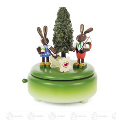 Spieldose mit 2 Osterhasen...