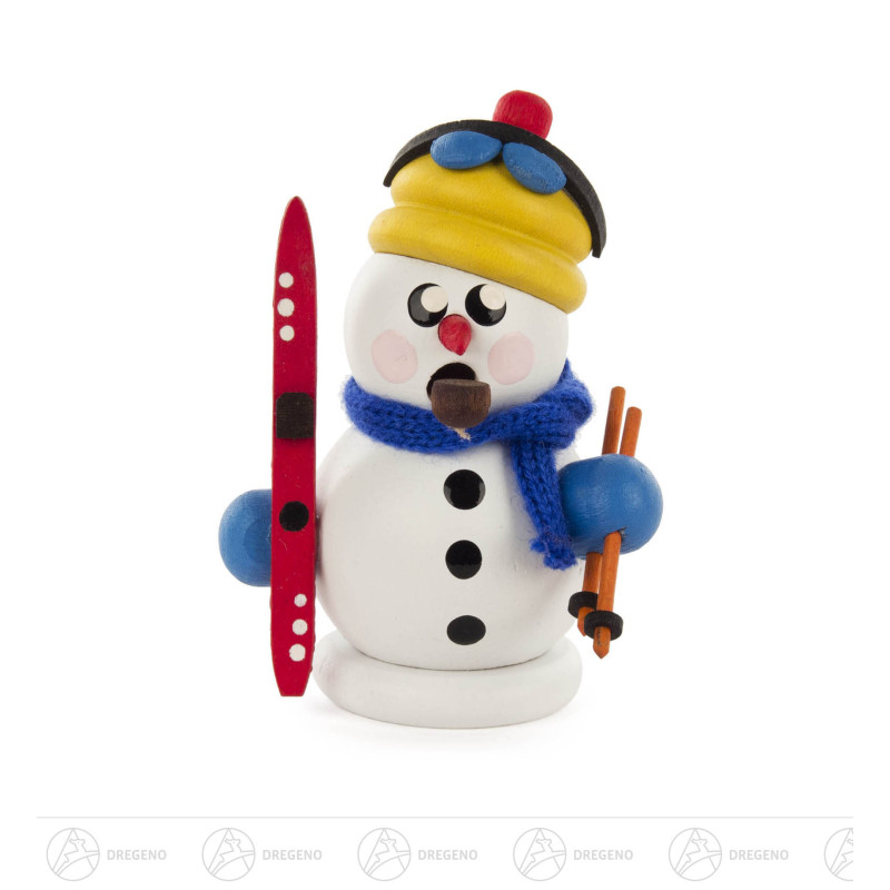 Mini-Räuchermann Schneemann Biathlet
