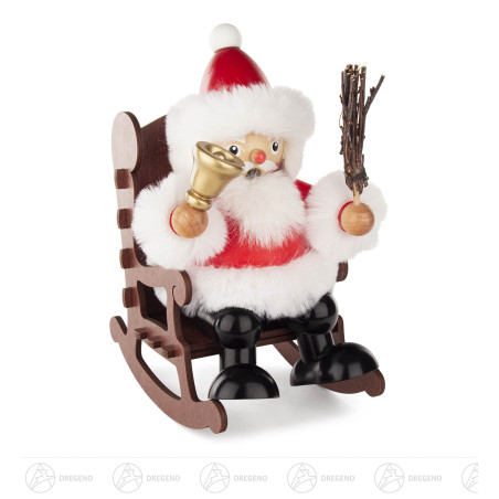 Räuchermann Weihnachtsmann im Schaukelstuhl