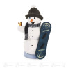 Räuchermann Schneemann mit Snowboard