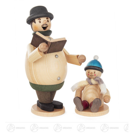 Räuchermann Max Vorleser mit Mäxchen