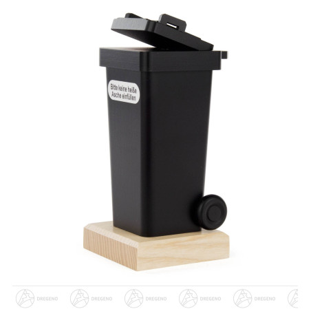 Räucherfigur Mülltonne schwarz