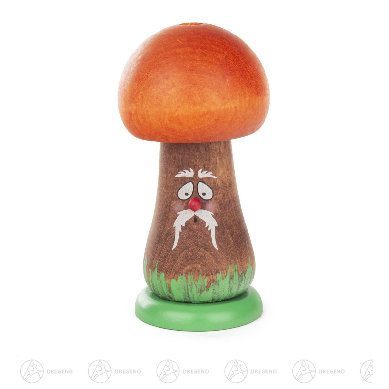 Fröhlicher Räucherpilz - oranger Hut 14,5cm