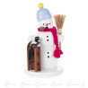 Räuchermann Schneemann mit Schlitten und Elster 17cm