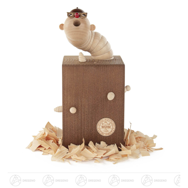 Räucherfigur Seiffener Holzwurm 19,5cm
