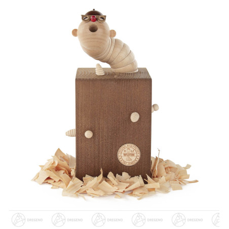 Räucherfigur Seiffener Holzwurm 19,5cm