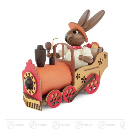 Räucherhase auf Lokomotive 21cm