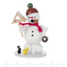 Räuchermann Schneemann mit Vogelhaus und Vögeln 13cm