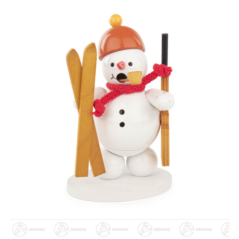 Räuchermann Schneemann Biathlet 13cm
