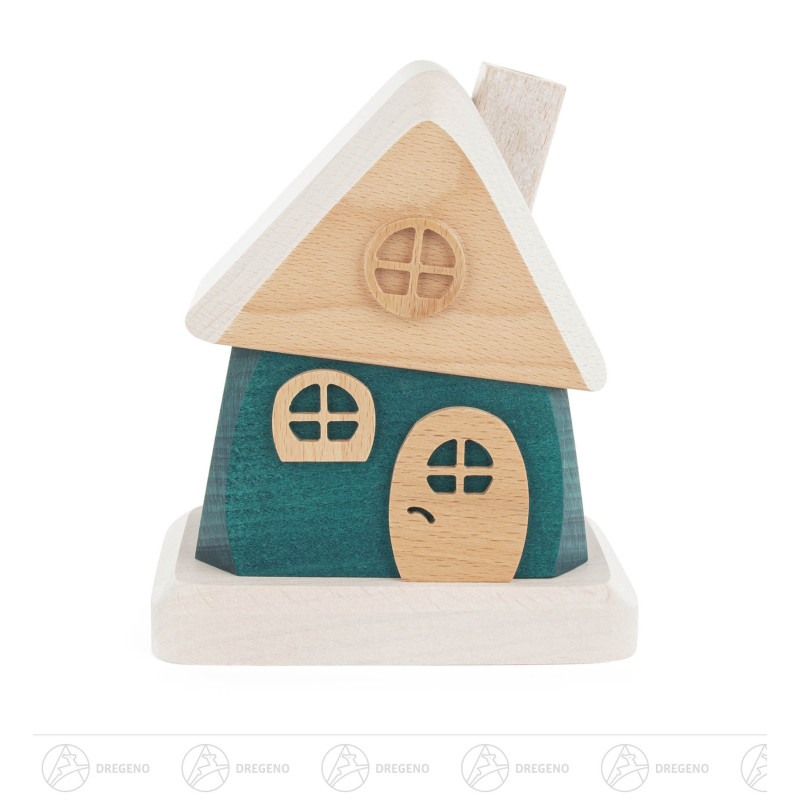 Räucherhaus grün, groß 8,5cm