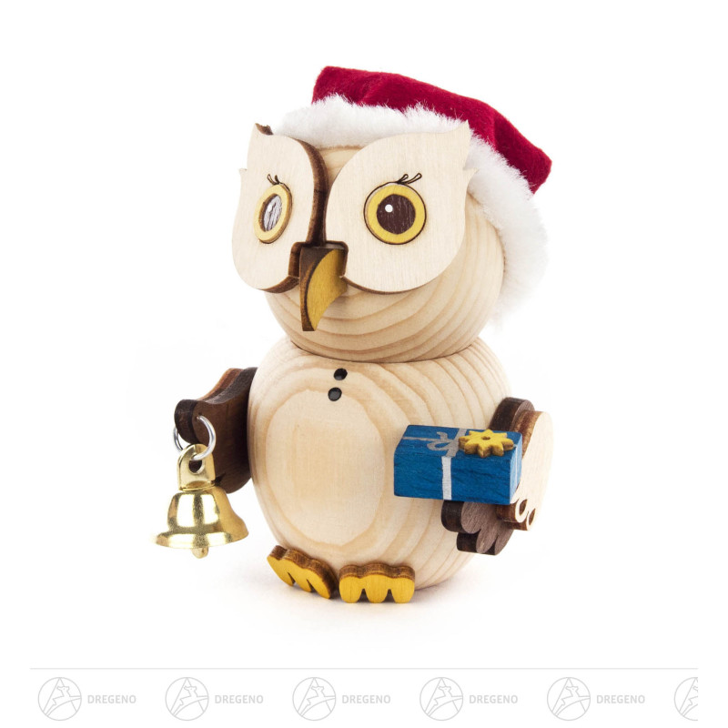 Mini-Eule Weihnachtsmann 7cm