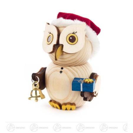Mini-Eule Weihnachtsmann 7cm
