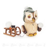 Mini-Eule mit Schlitten 7cm