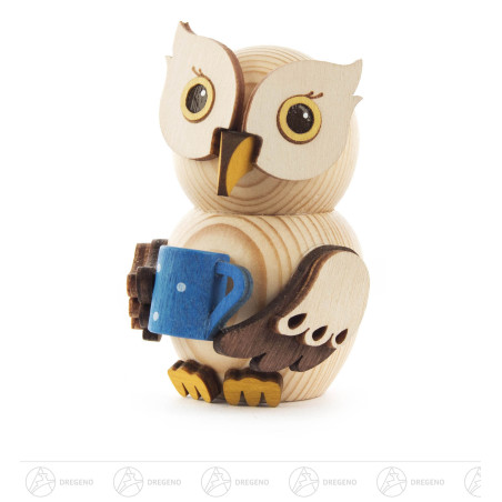 Mini-Eule mit Becher 7cm