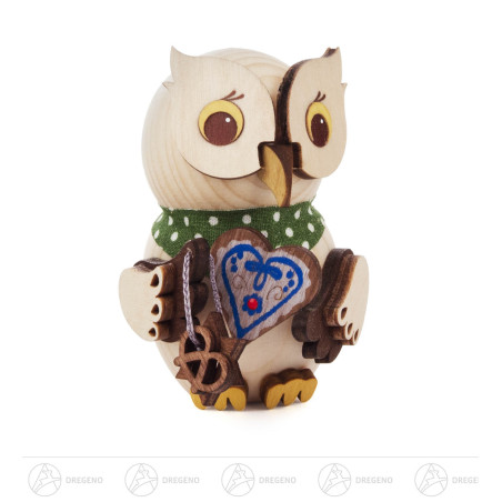 Mini-Eule Lebkuchenherz 7cm