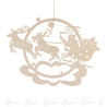 Fensterbild Rentierschlitten mit Weihnachtsmann