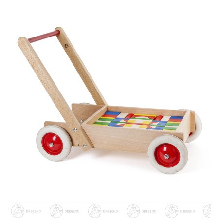 Laufwagen mit Bausteinen