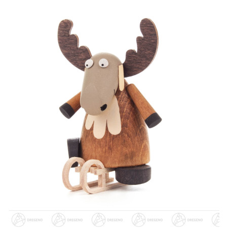 Elch auf Schlitten 7cm