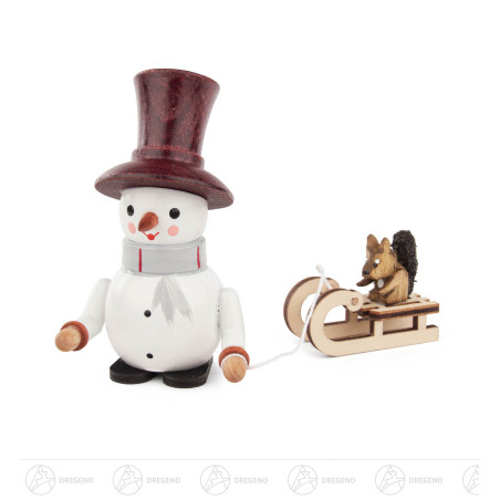 Schneemann Freddy mit Schlitten 8,5cm