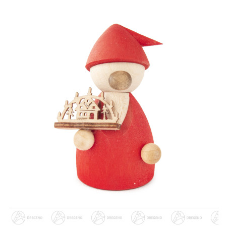 Wichtel rot mit Lichterbogen 4,5cm